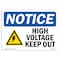 Signmission Safety Sign, OSHA Notice, 7" Height, 10" Width, High Voltage Keep Out Sign With Symbol, Landscape OS-NS-D-710-L-13508 - alternate 1
